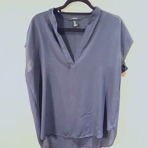 Breezy Navy V-Neck Top